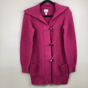 Beautiful Maroon Knit Sweater/Pea Coat